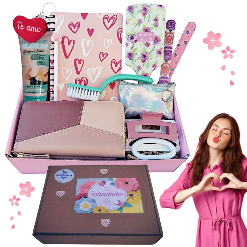 Set de regalo, billetera de mujer de cuero sintético más accesorios-0