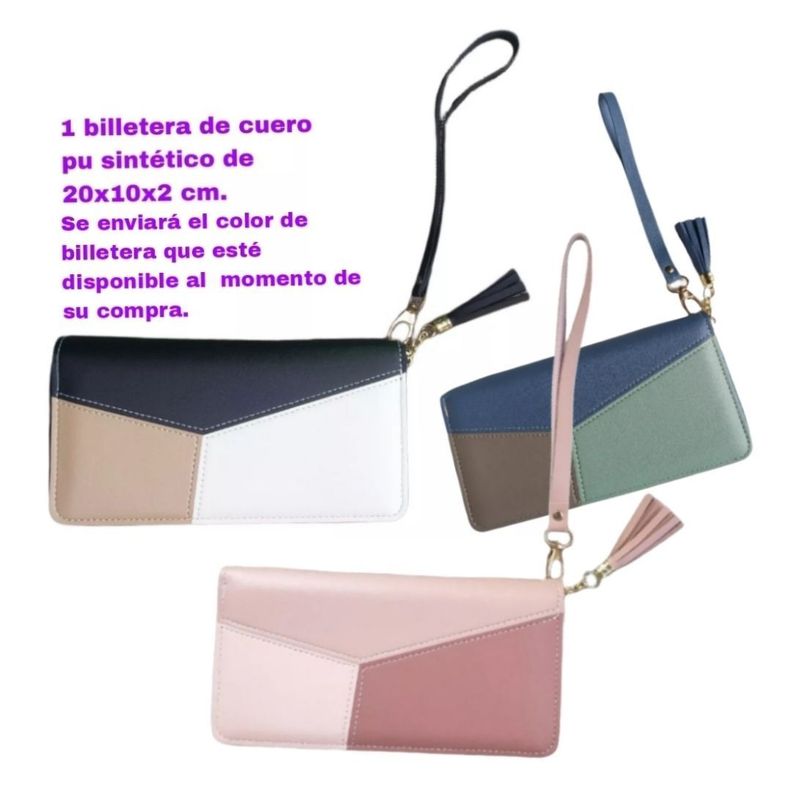 Set de regalo, billetera de mujer de cuero sintético más accesorios-4