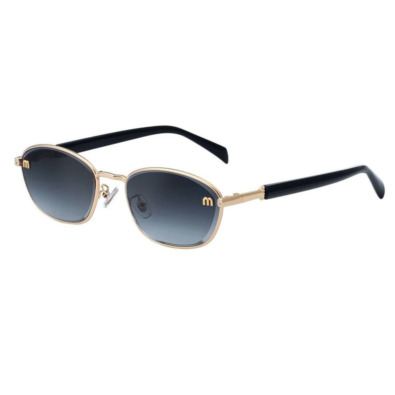 Lentes de Sol Fan l Ovalados Dorado Miel Azul Humo Degradado UV400 Azul [ 400 ]