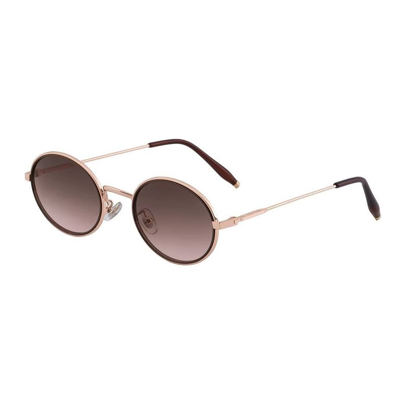 Lentes de Sol Redondos Unisex Fan l UV400 Marco  Dorado y Lente Cafe Degradado