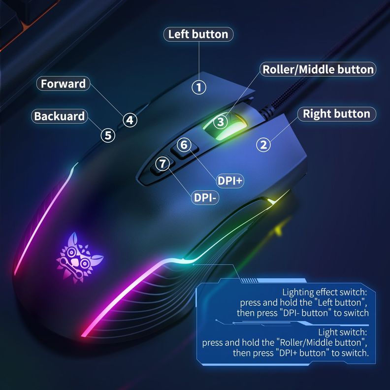 Mouse  Gamer Onikuma  Cw905 Black-2