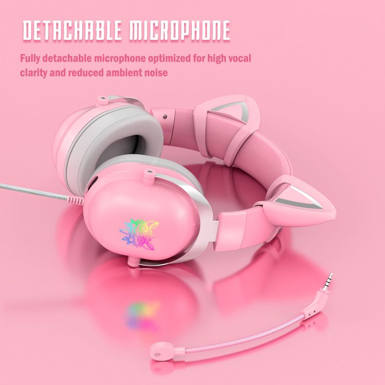 Audifono Gamer Onikuma X11 Rosa Rgb-3