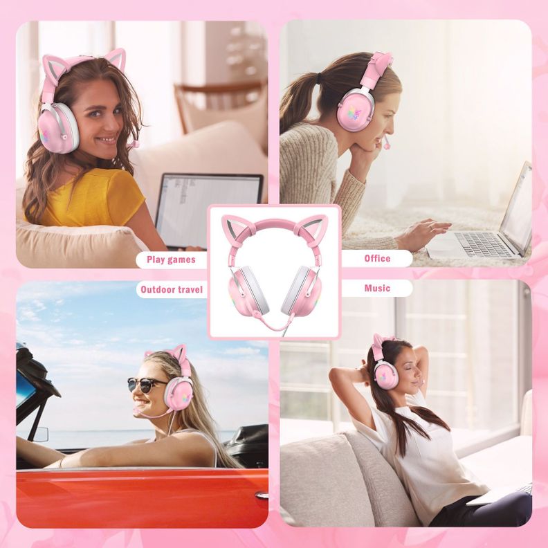Audifono Gamer Onikuma X11 Rosa Rgb-1
