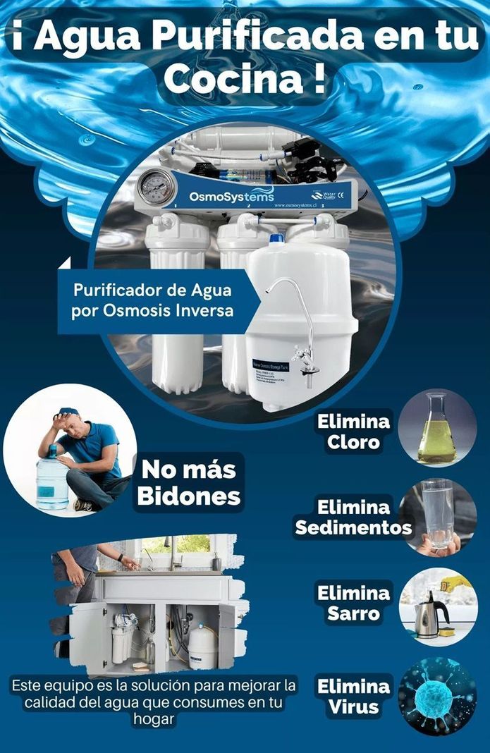 Purificador de Agua por Osmosis Inversa 5 etapas con bomba-2
