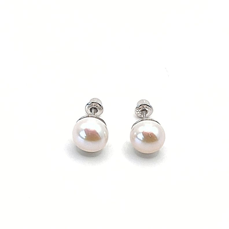 Aros de Perla de 9 mm en Plata 925