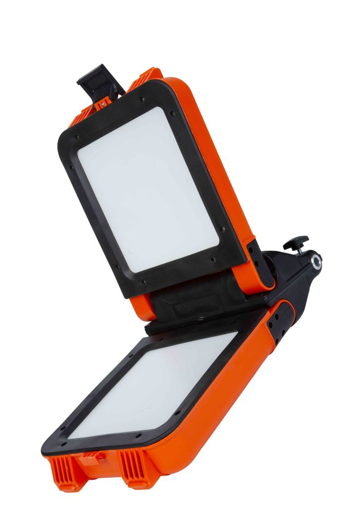 Linterna LED recargable de alta potencia y con fuente de luz doble orientable-1
