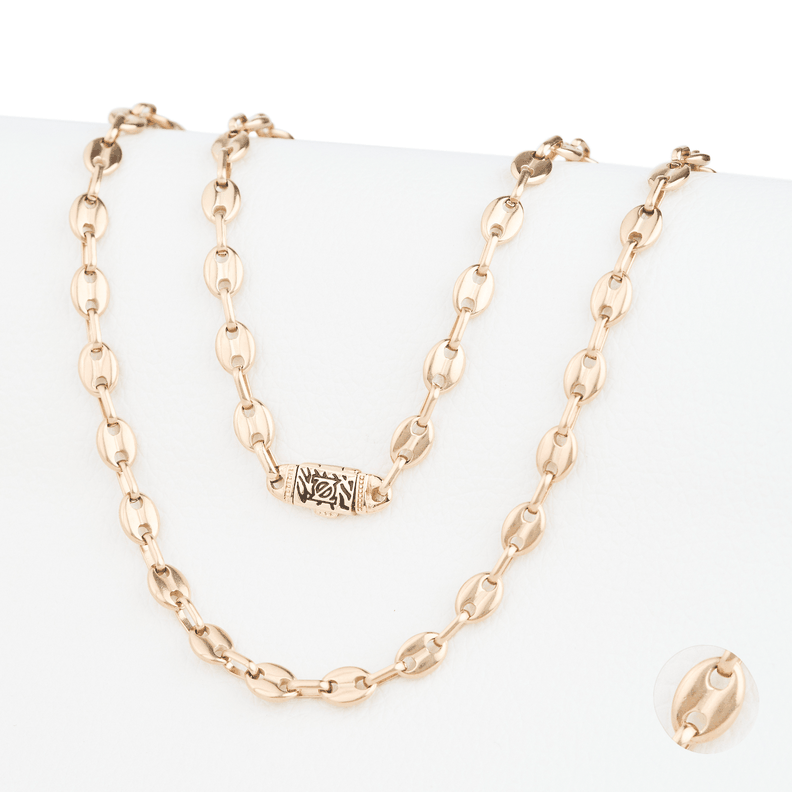 Cadena Ancla 6mm/45cm broche cebra exclusivo ZO Oro Laminado 18k-0