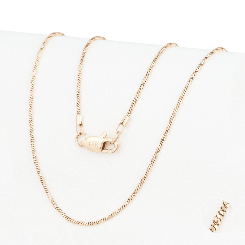 Cadena mujer Singapur 1mm/45cm broche langosta Oro Laminado 18k-0