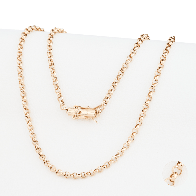 Cadena Rolo 4mm/65cm broche tubo Oro Laminado 18k-0