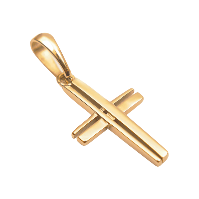 Colgante Crucifico Calado Oro Laminado 18k-0