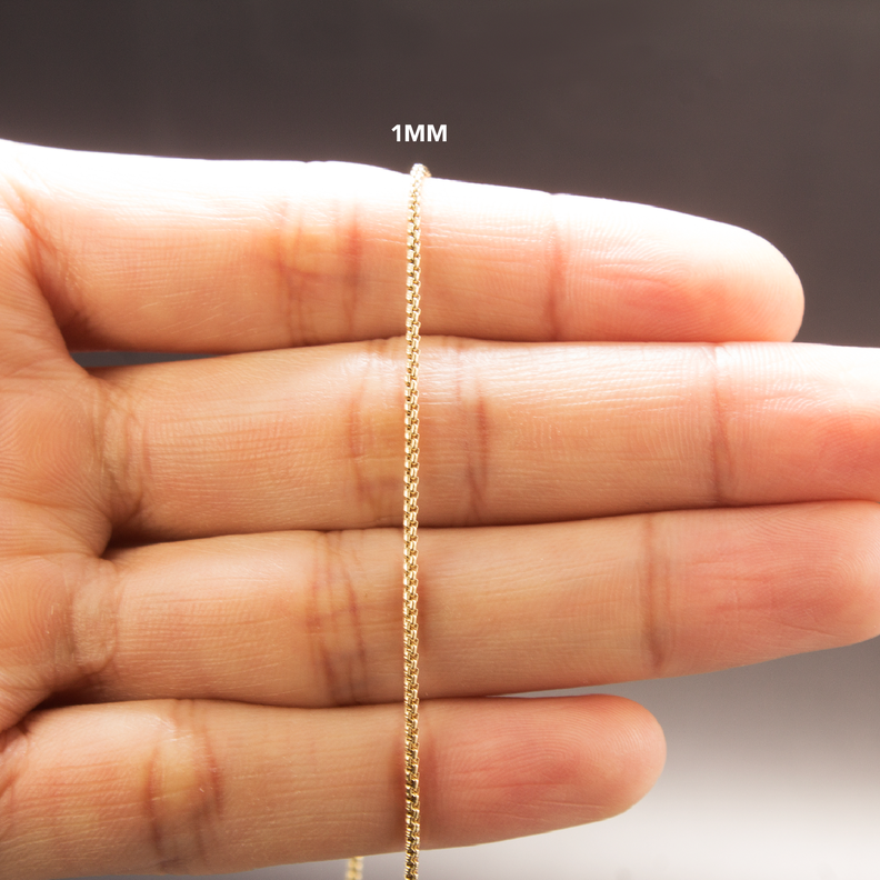 Cadena mujer Veneciana 1mm/45cm broche langosta Oro Laminado 18k-1