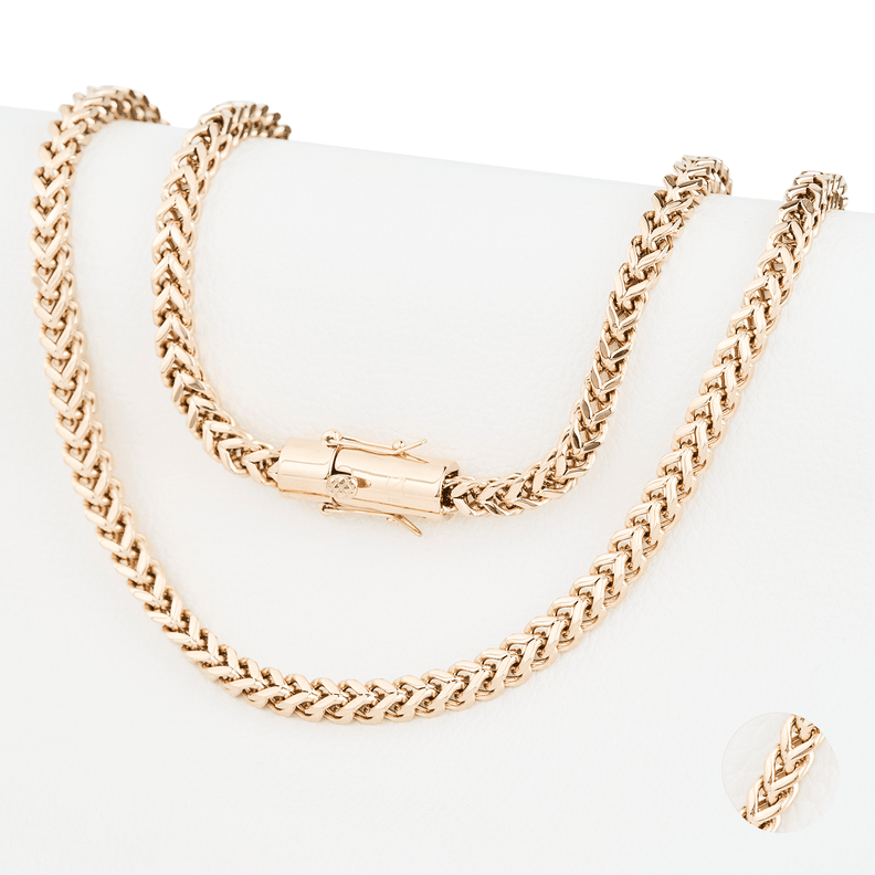 Cadena Espiga 8mm/45cm broche tubo Oro Laminado 18k-0