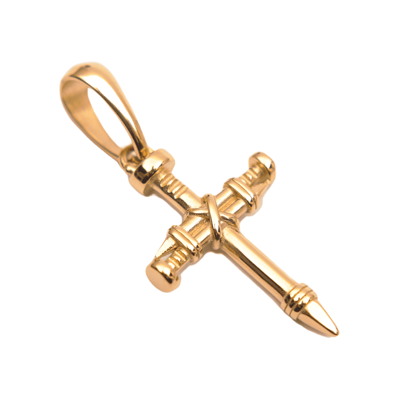 Colgante Cruz Clavos Oro Laminado 18k-0
