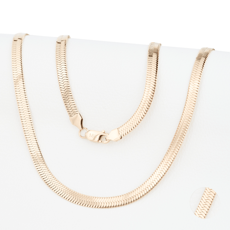 Cadena Egipcia 6mm/65cm broche langosta Oro Laminado 18k-0