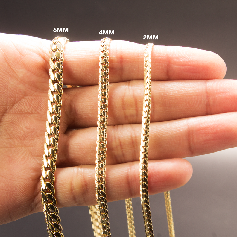 Cadena Serpiente Grabada 4mm/65cm broche langosta Oro Laminado 18k-1
