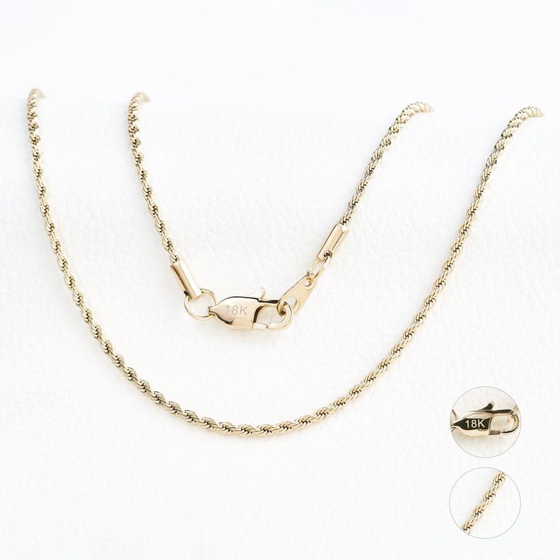 Cadena Tourbillon 2mm/65cm broche langosta Oro Laminado 18k-0