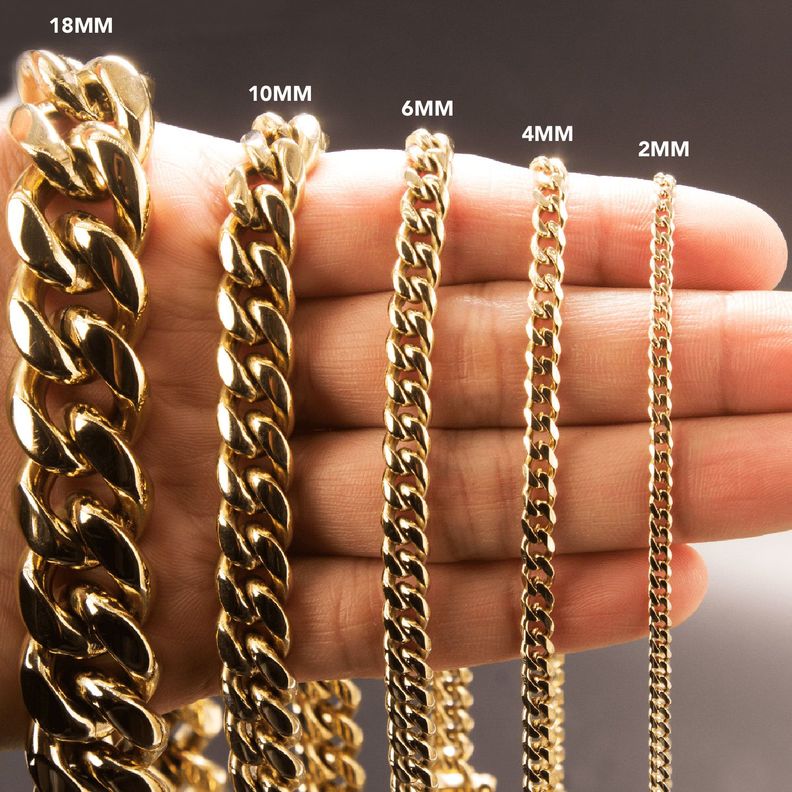 Cadena Cubana 10mm/45cm broche plano negro exclusivo ZO Oro Laminado 18k-1