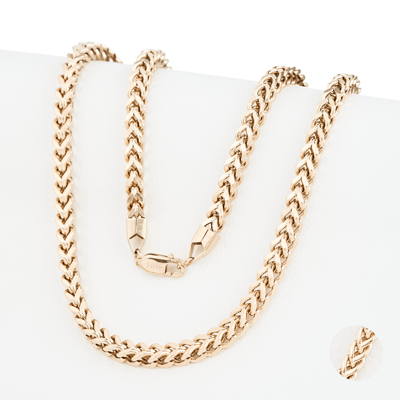 Cadena Espiga 8mm/45cm broche langosta Oro Laminado 18k-0