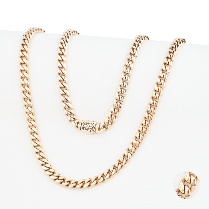 Cadena Cubana 6mm/45cm broche cebra exclusivo ZO Oro Laminado 18k-0