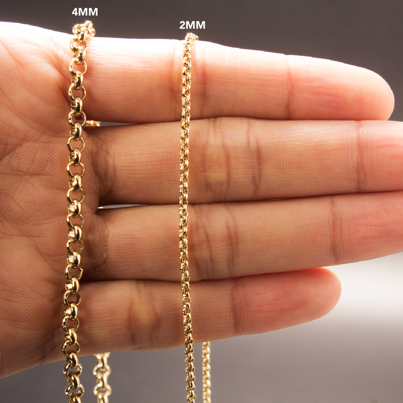 Cadena Rolo 2mm/45cm broche langosta Oro Laminado 18k-1