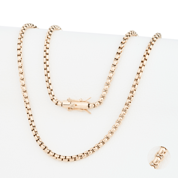 Cadena Veneciana 4mm/65cm broche tubo Oro Laminado 18k-0