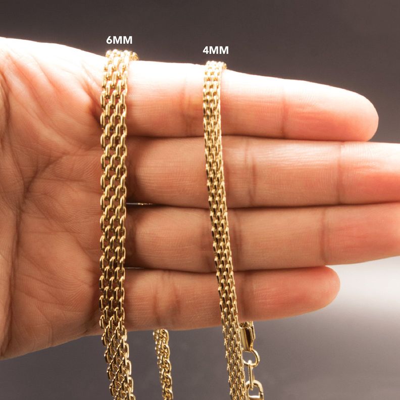 Cadena Chinesca 4mm/65cm broche langosta Oro Laminado 18k-1