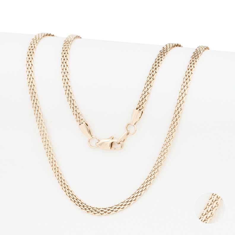 Cadena Chinesca 4mm/65cm broche langosta Oro Laminado 18k-0