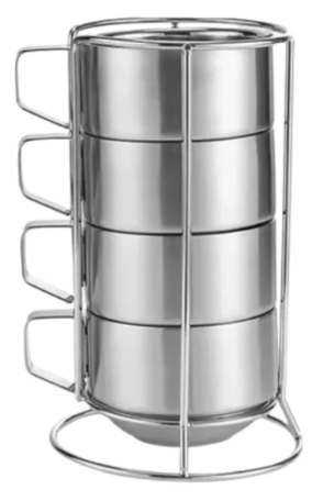 Vasos Ekol Camping Set 4 Elegante 200ml Acero Inox.-0