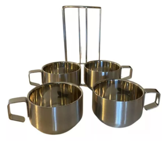 Vasos Ekol Camping Set 4 Elegante 200ml Acero Inox.-1