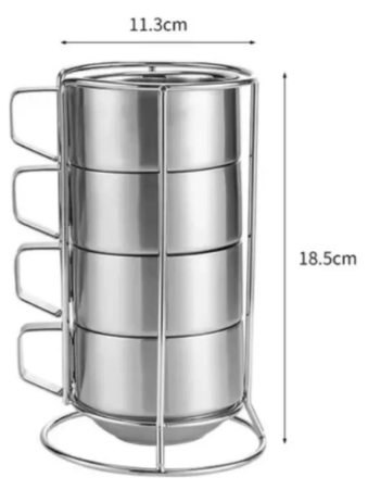 Vasos Ekol Camping Set 4 Elegante 200ml Acero Inox.-2