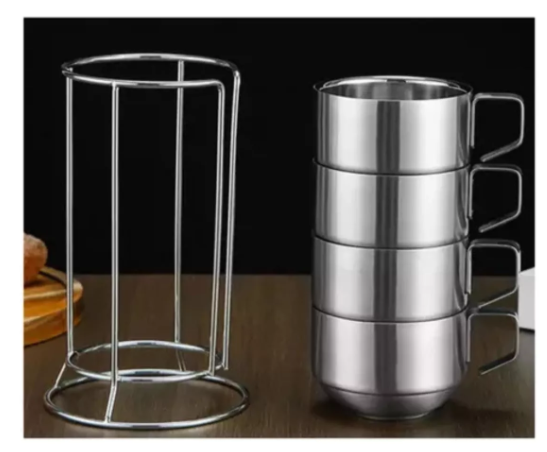 Vasos Ekol Camping Set 4 Elegante 200ml Acero Inox.-3