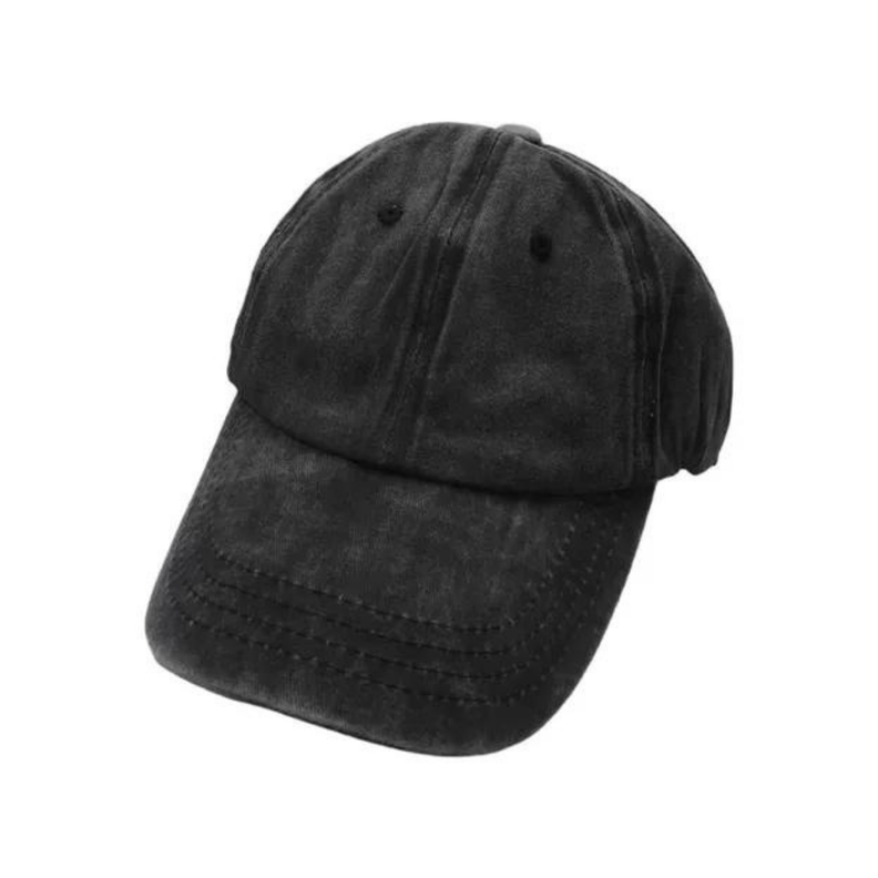 Gorro Jockey Desgastado Basico Unisex Negro-0