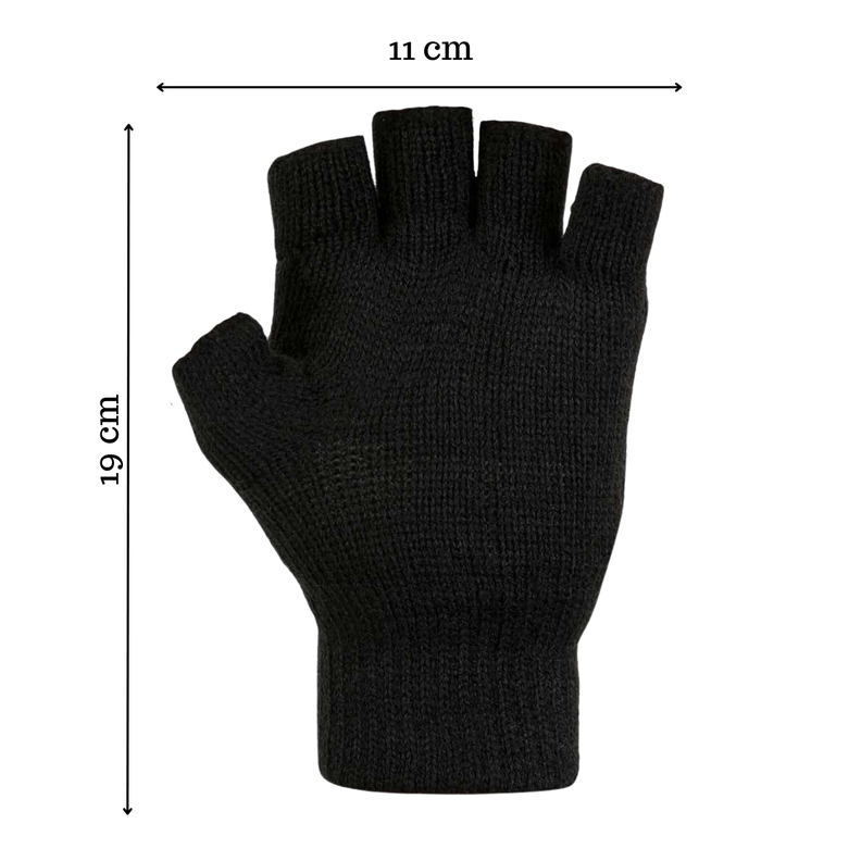 Gorro Beanie + Guantes Lana Sin Dedo + Cuello Polar Invierno-3