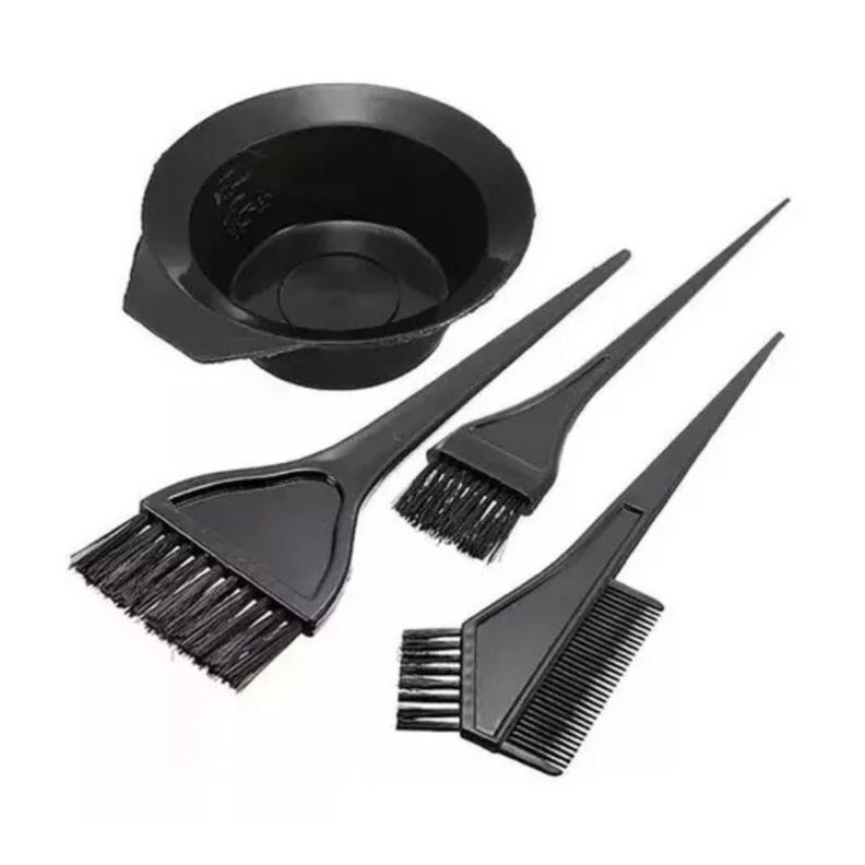 Kit De Peluquería Pocillo + 3 Brochas Peluquería Teñir Pelo-0
