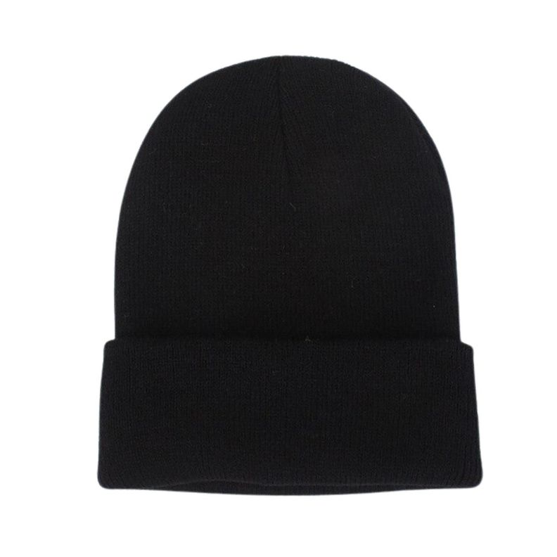 Gorro Beanie De Lana Adulto Con Doblez Forro Polar-1