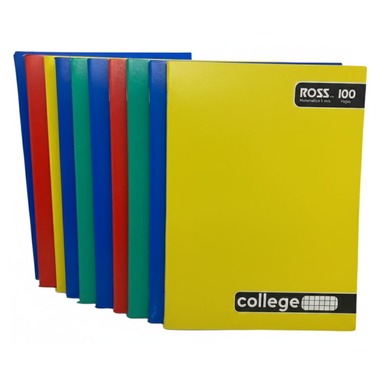 Pack 10 Cuadernos Ross Collage 5mm 100 Hojas 24.5x18 Cm Surtido