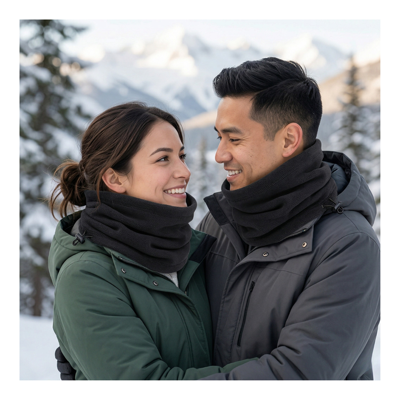 Pack 12 Cuellos Polar Suaves Calentadores Comodos Unisex Negro