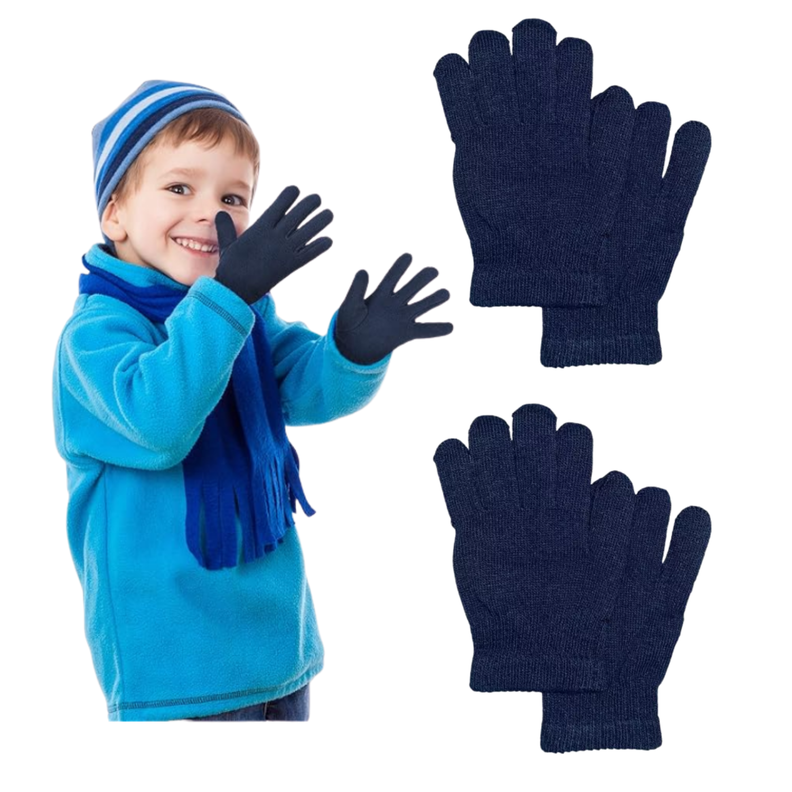 Pack 12 Guantes De Lana Largos Para Niños Niñas Escolar Invierno-0
