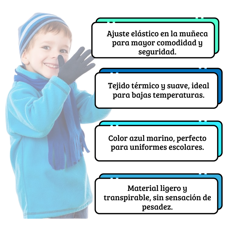 Pack 12 Guantes De Lana Largos Para Niños Niñas Escolar Invierno-1