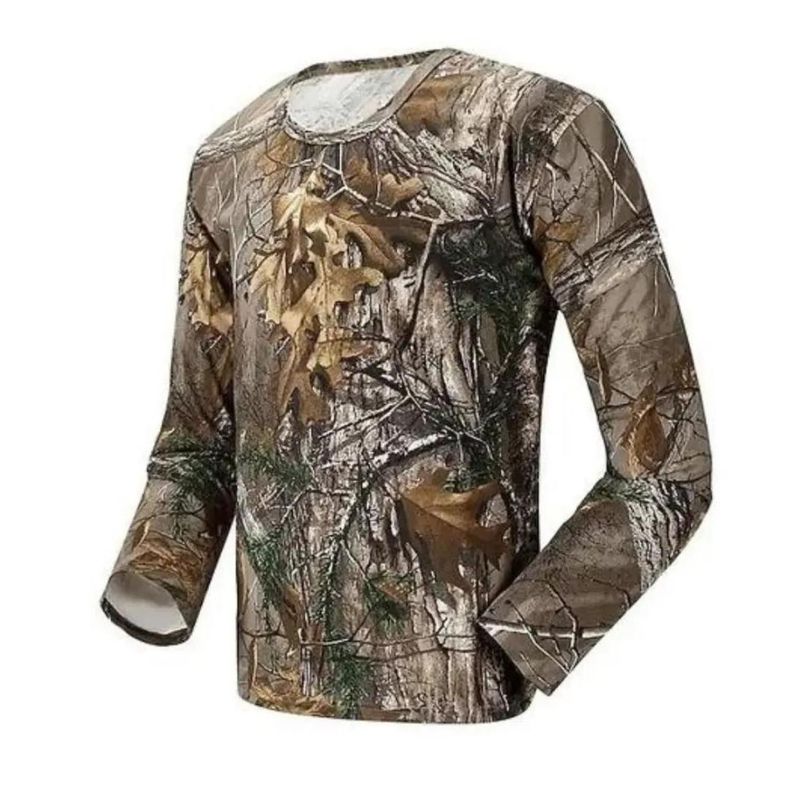 Camiseta De Caza Con Camuflaje Manga Larga Algodon-0
