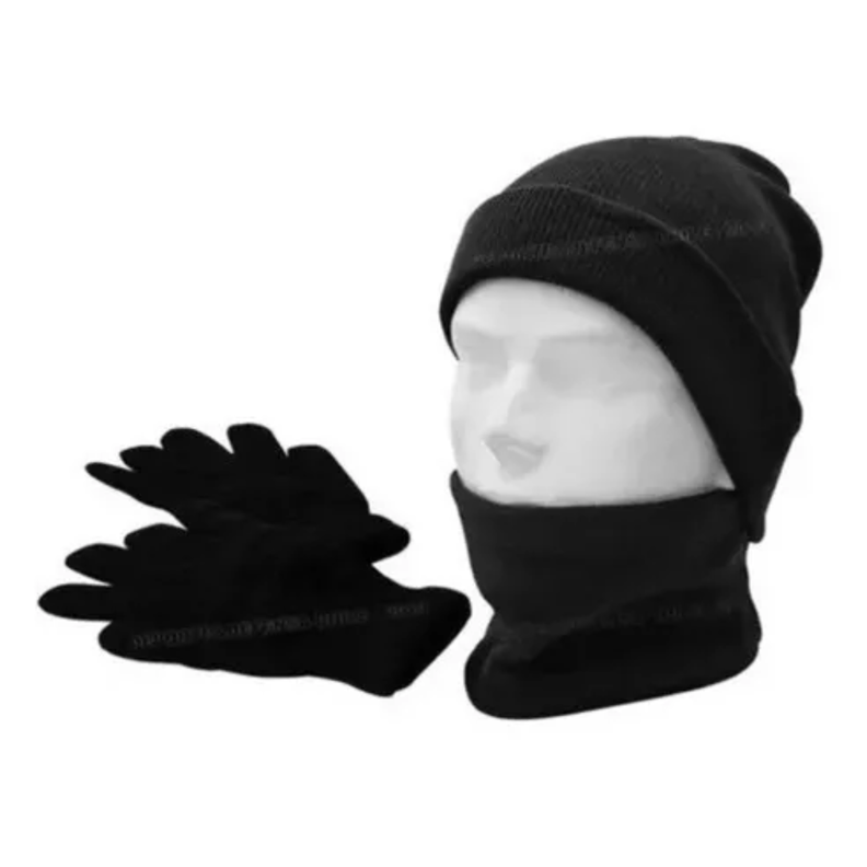 Set Invierno: Gorro Polar, Cuello Polar Y Guante De Lana-1