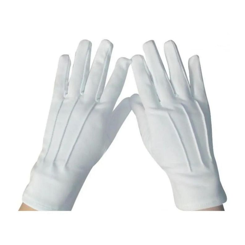 Guantes Blancos Formal Algodón Guardia De Honor Ceremonial-2