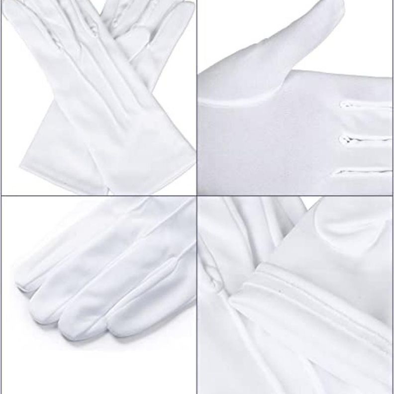 Guantes Blancos Formal Algodón Guardia De Honor Ceremonial-4