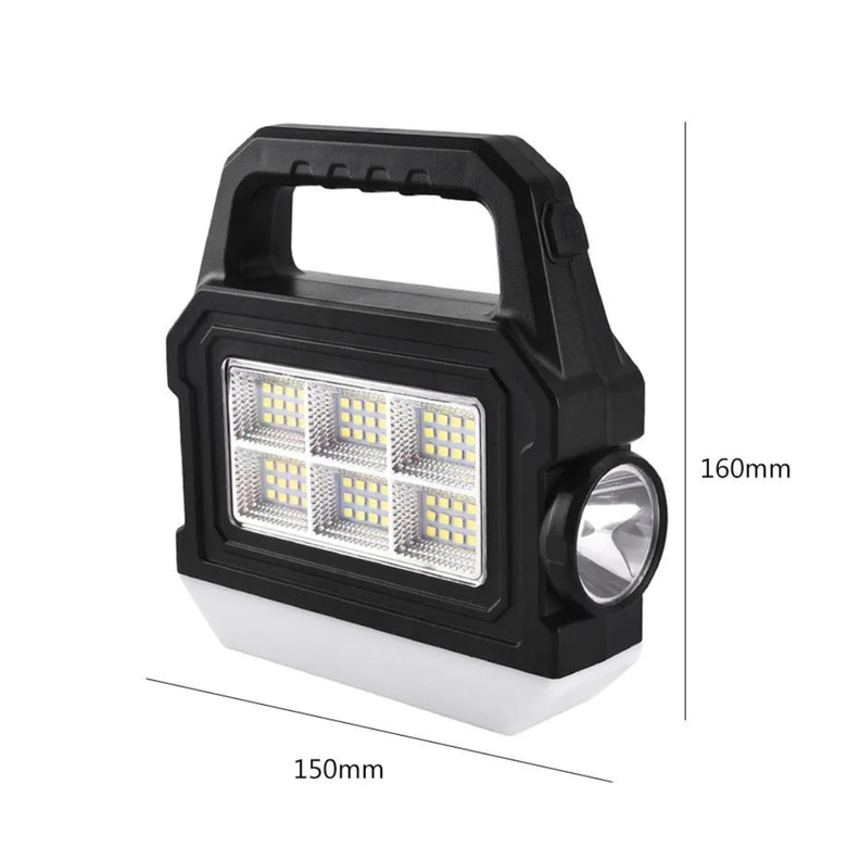 Foco Mano 2 En 1 Linterna Solar Usb Portable Camping Tc-1