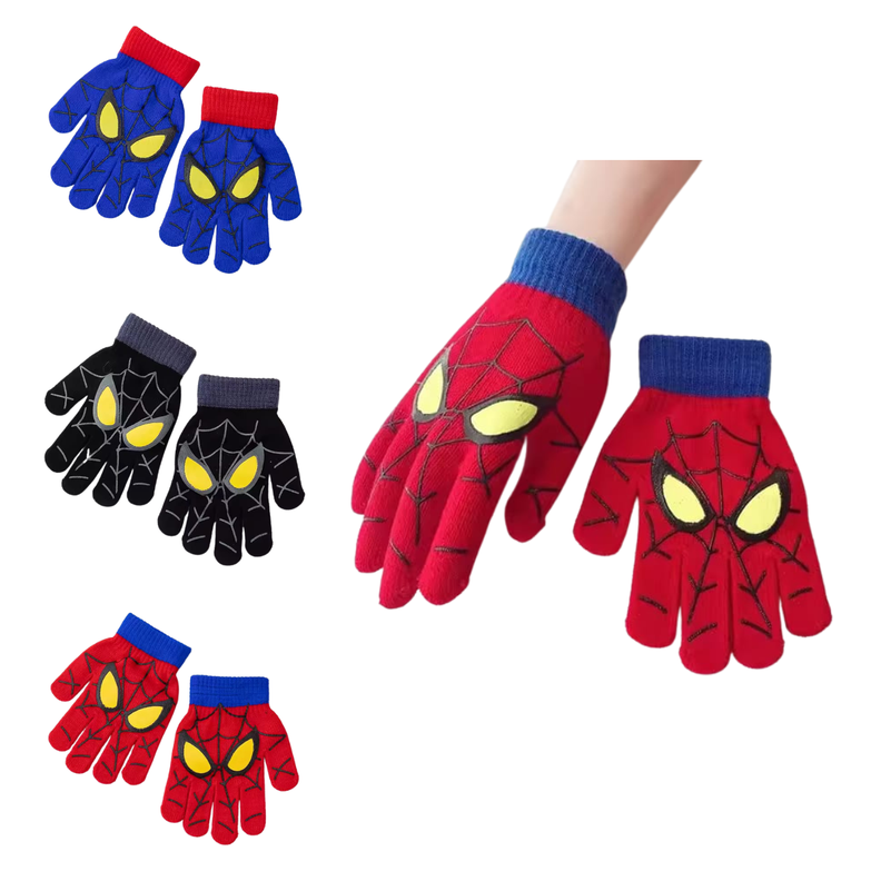 Pack 3 Guantes Invierno Infantil Niños Hombre Araña 3-6 Años Surtido-1