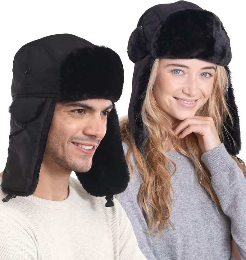 Gorro Ruso Unisex Cálido De Lona Invierno Modo Aviador-0