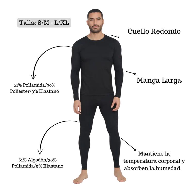 Primera Capa Hombre Camiseta Y Calza Compresion Térmicos-2