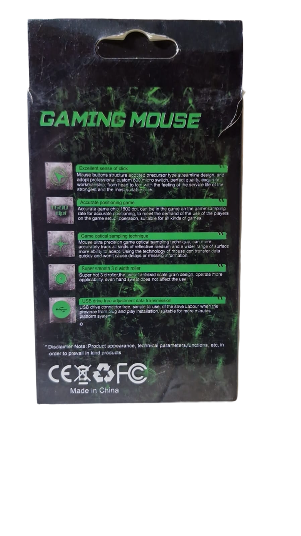 Mouse Gamer 1600 Dpi Con Cable USB-3
