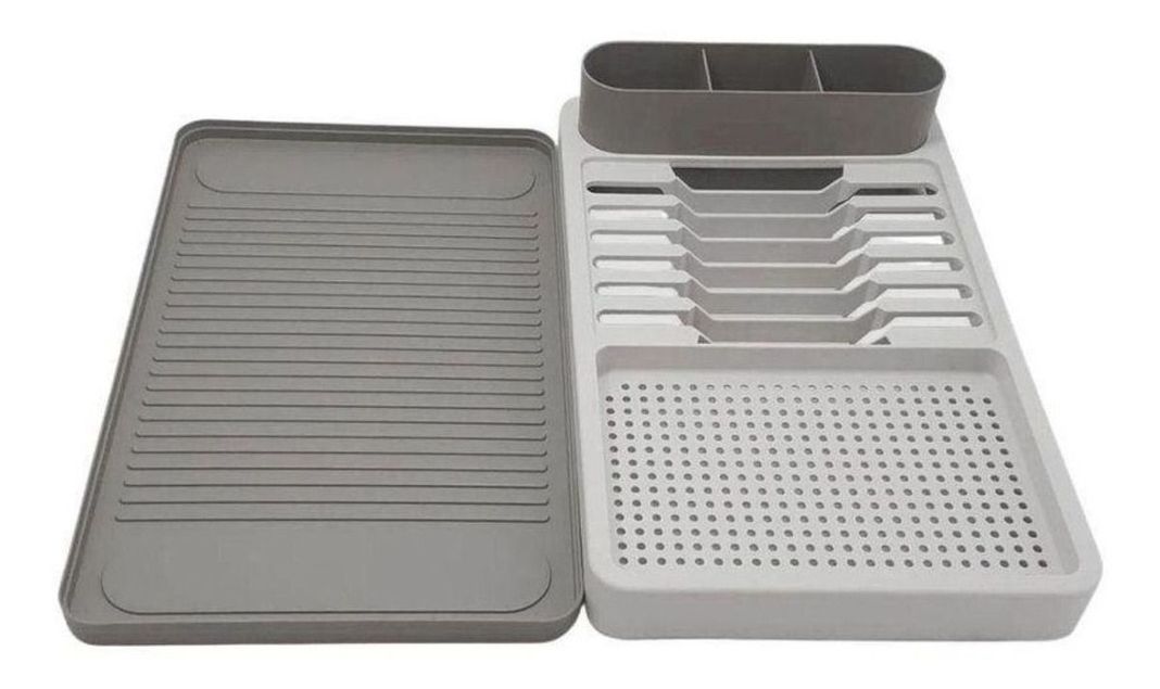 Escurridor De Platos Coza Flat Gris Frío Y Gris Grafito-2