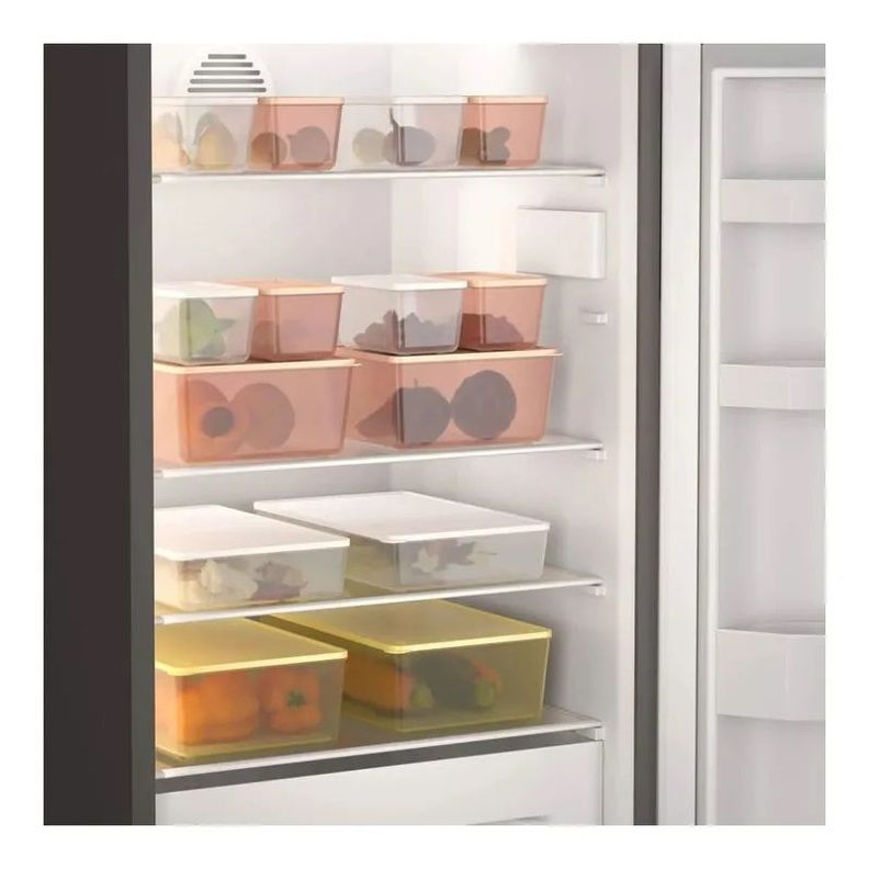 Juego De Contenedores De Plástico ( 600 Ml, 600 Ml, 2,20 L) Basic Coza Negro-1